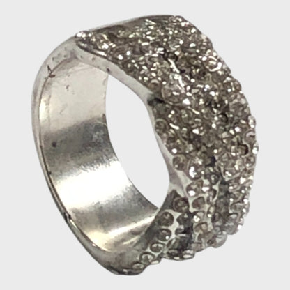 Branded Spiral Rhinestone Ring