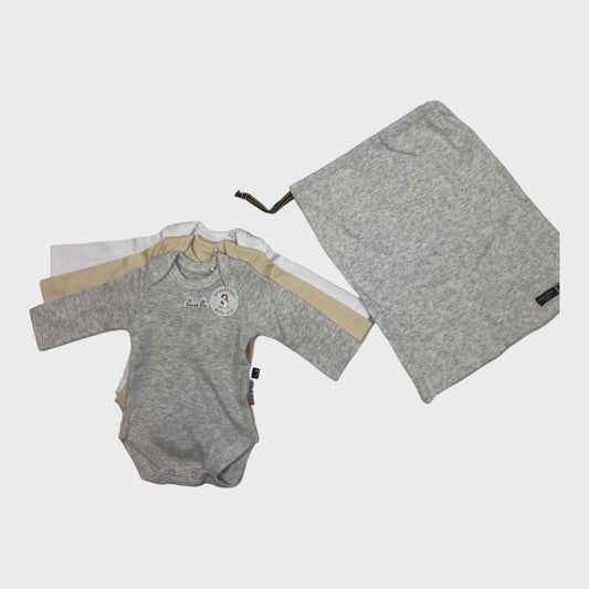 3 Pack Long Sleeve Baby Grows With Bag