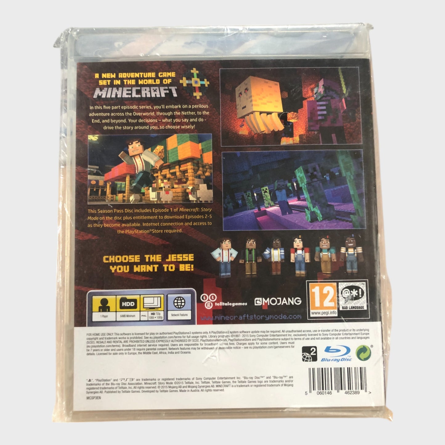 Minecraft Story Mode Playstation3 Video Game (PS3) - Used