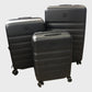 Antler Icon Stripe Expandable Hard Suitcase Set - Cabin, Medium & Large - Black