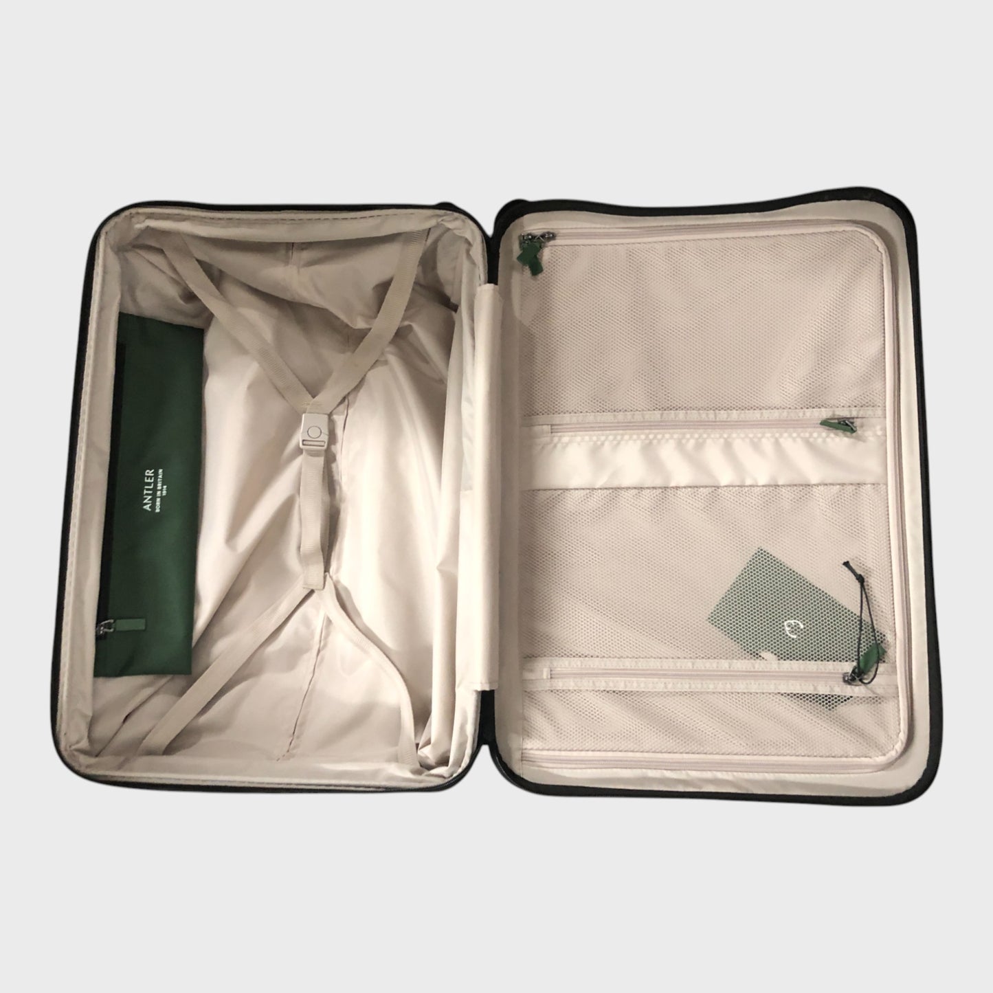 Antler Icon Stripe Expandable Hard Suitcase Set - Cabin, Medium & Large - Black