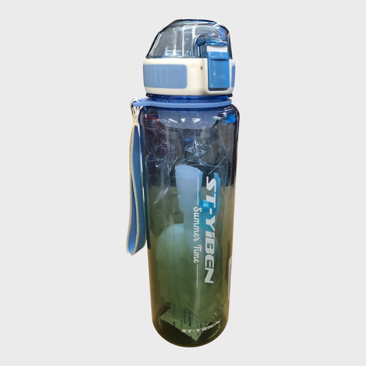 STYIBEN 1100ml Water Bottle with Flip Lock Lid and Lanyard Blue