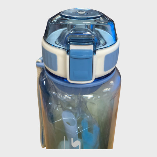 STYIBEN 1100ml Water Bottle with Flip Lock Lid and Lanyard Blue