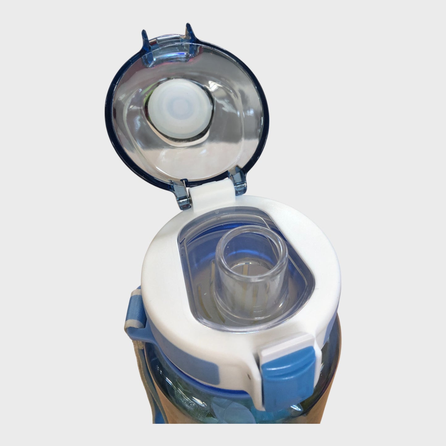 STYIBEN 1100ml Water Bottle with Flip Lock Lid and Lanyard Blue