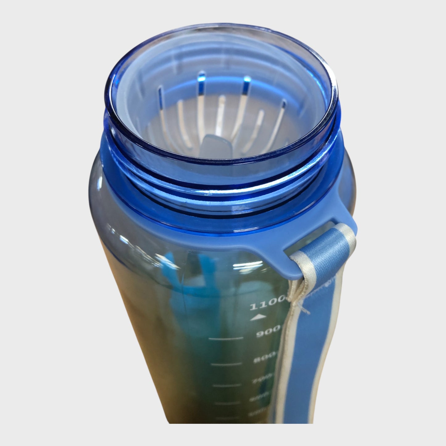 STYIBEN 1100ml Water Bottle with Flip Lock Lid and Lanyard Blue