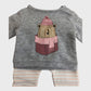 Baby Grey and Pink Winter Bear Top and Trousers Set