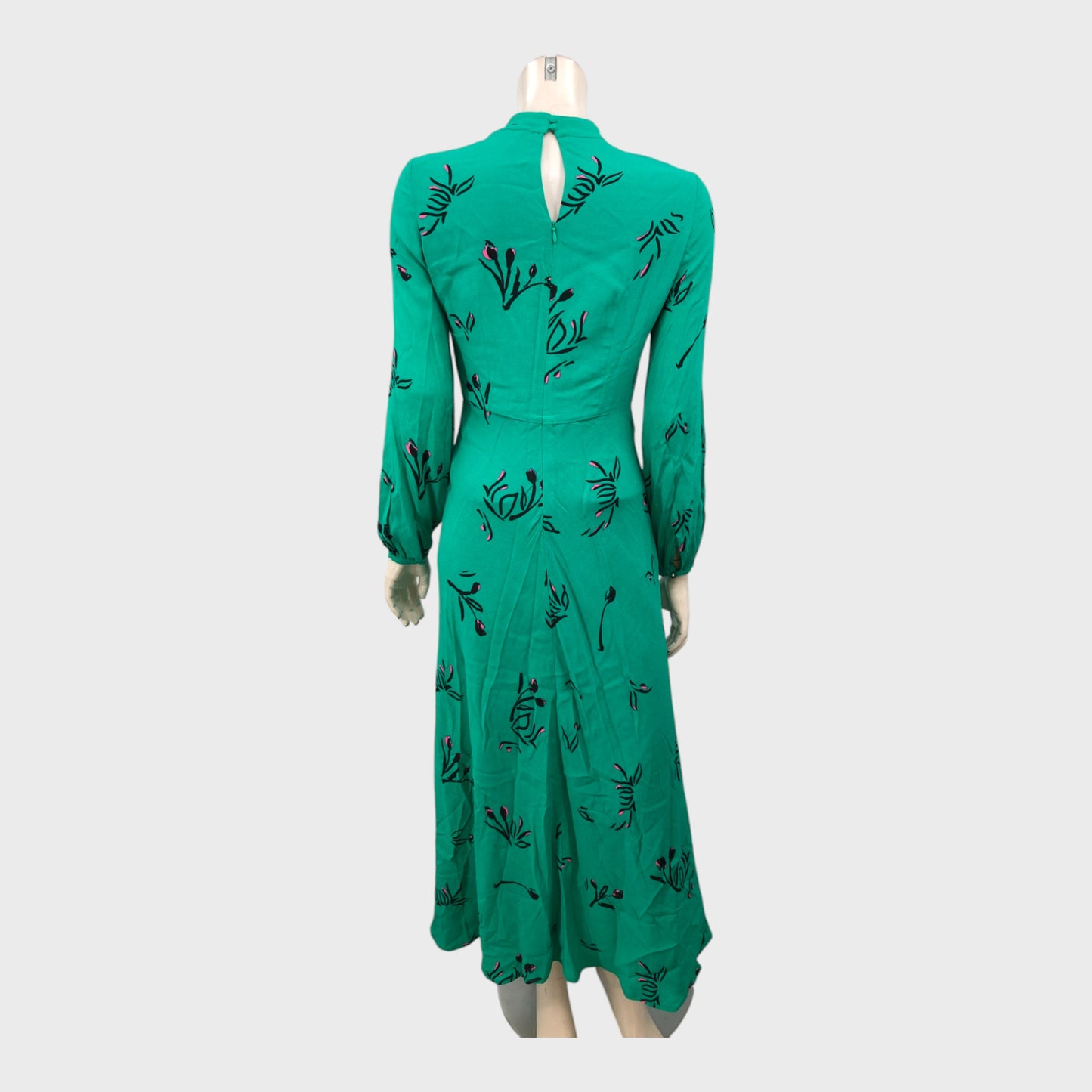 Branded Sea Green Floral Dress - Size 10