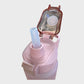 PINK Flip Top Straw Water Bottle 1000ml BPA-Free with Time Marker