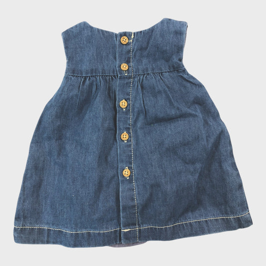 Denim Dress With Pants - 0-1 Months