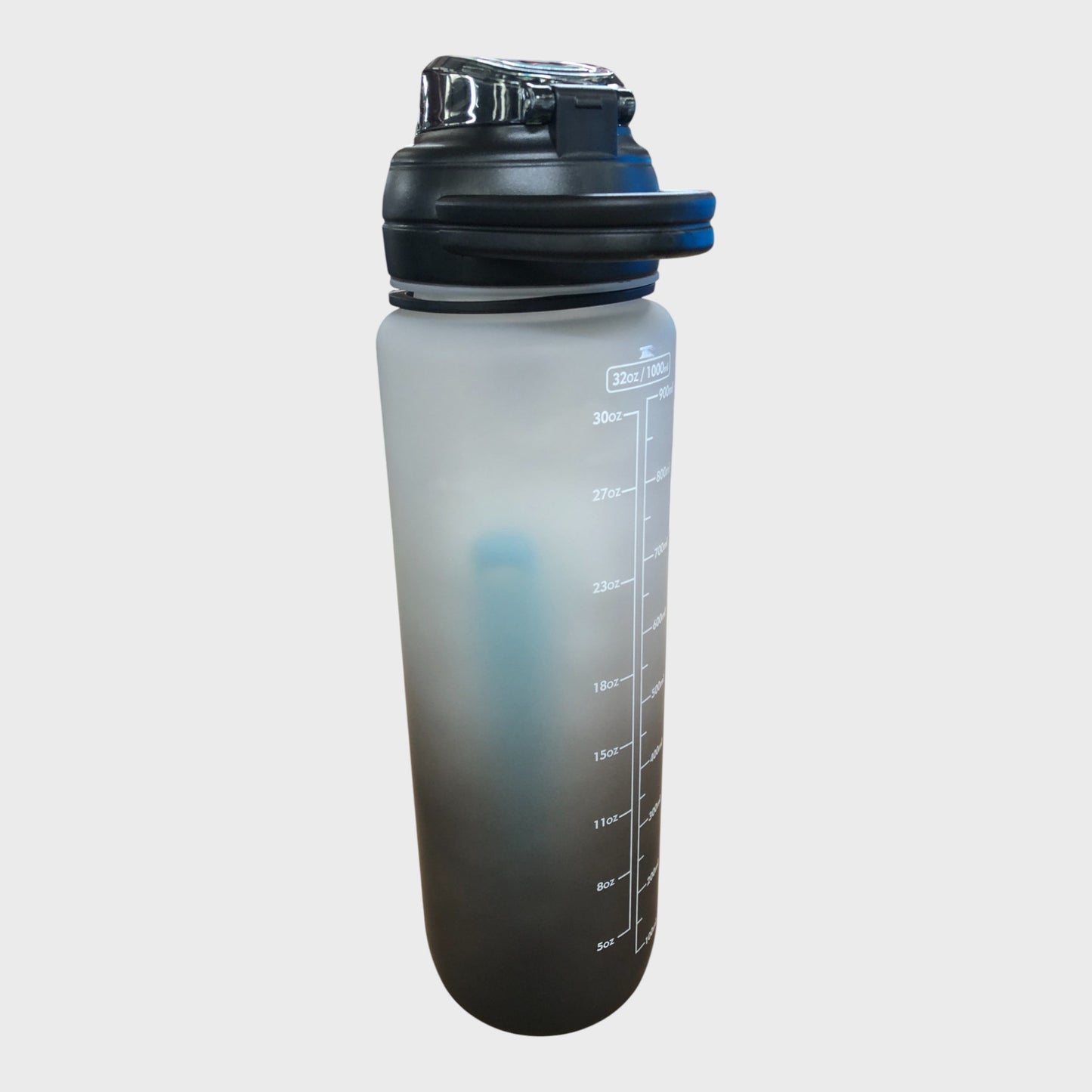 1L Grey Insulated Water Bottle Leakproof BPA-Free with Straw Flip Lid