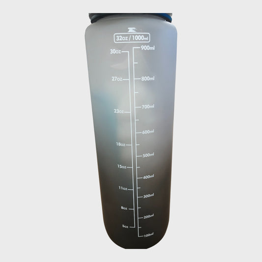 1L Grey Insulated Water Bottle Leakproof BPA-Free with Straw Flip Lid
