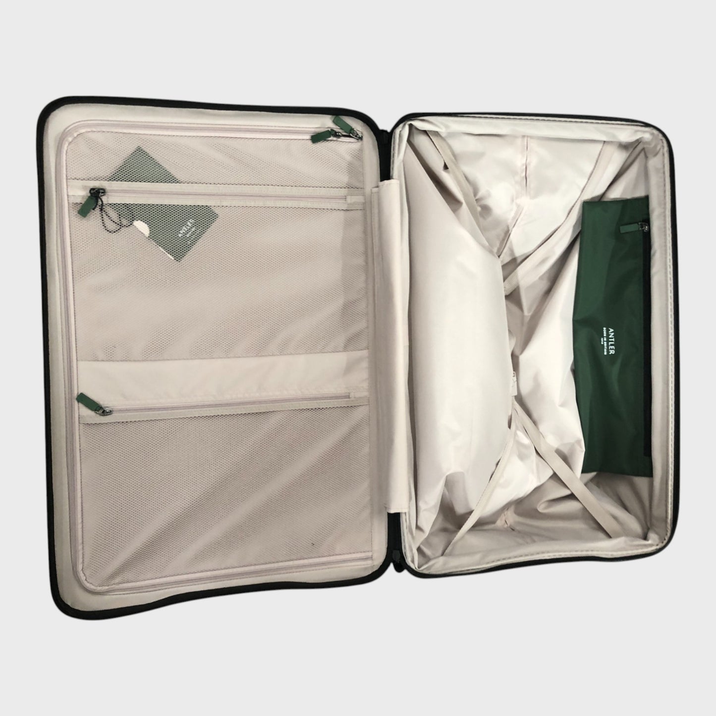 Antler Icon Stripe Hard Suitcase Set - Cabin, Medium and Large - Green