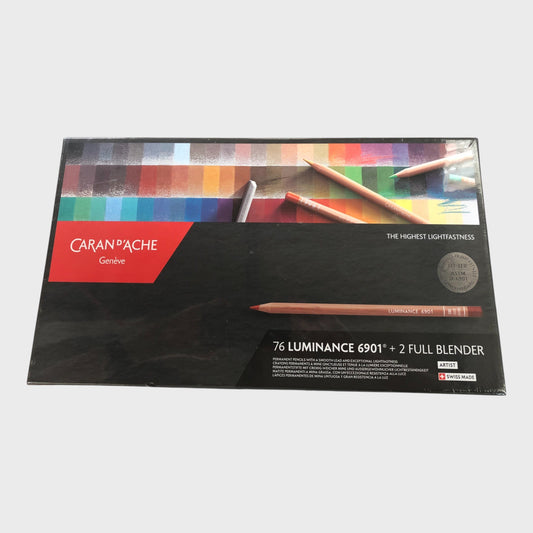 Caran D'Ache 76 Luminance 6901 + 2 Full Blender Pencils - New/Sealed