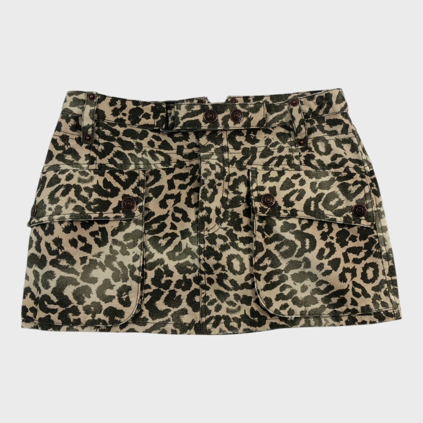 Branded Neutral Cheetah Print Mini Skirt