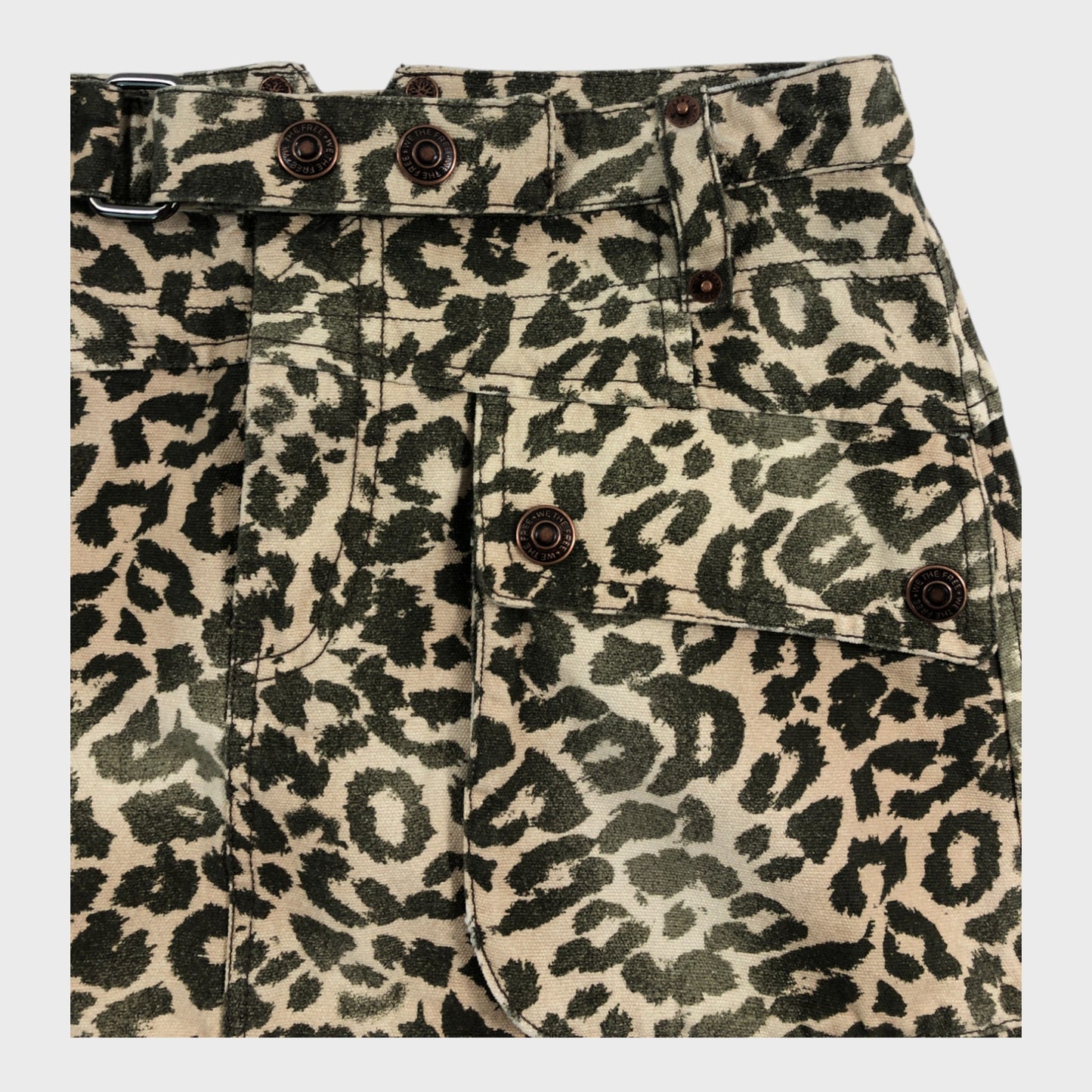 Branded Neutral Cheetah Print Mini Skirt