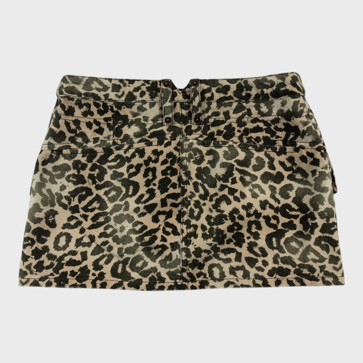 Branded Neutral Cheetah Print Mini Skirt