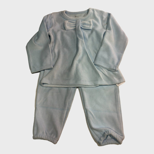Pale Blue Fleece Kids Pyjama Set
