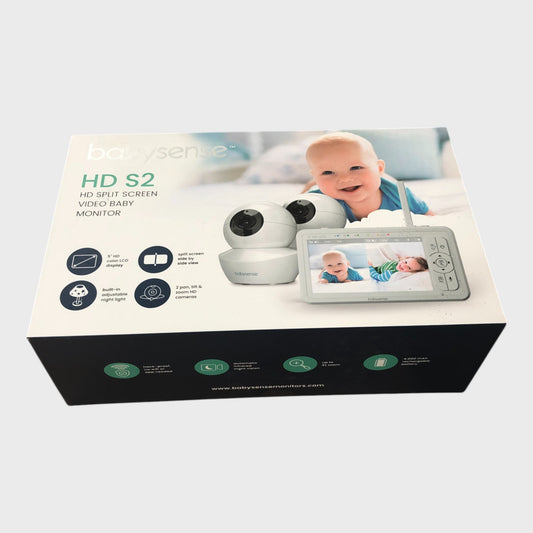 Babysense HD Split Screen Baby Monitor with 2 Pan, Tilt & Zoom Cameras