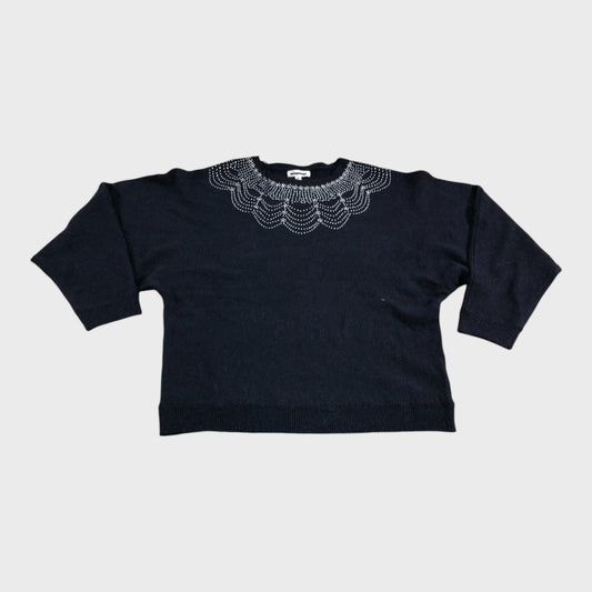 Branded Navy Beaded Jumper - Size Medium