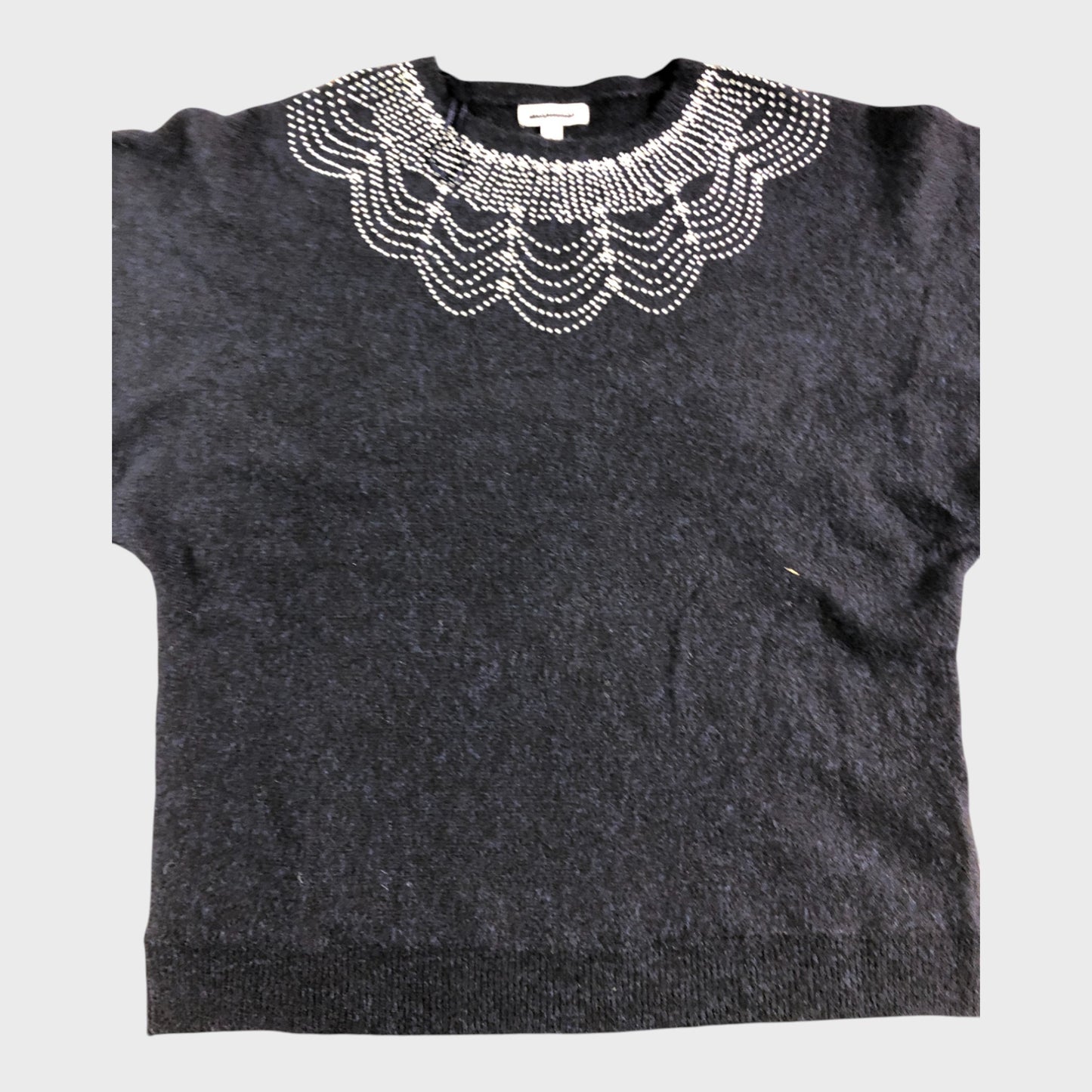 Branded Navy Beaded Jumper - Size Medium
