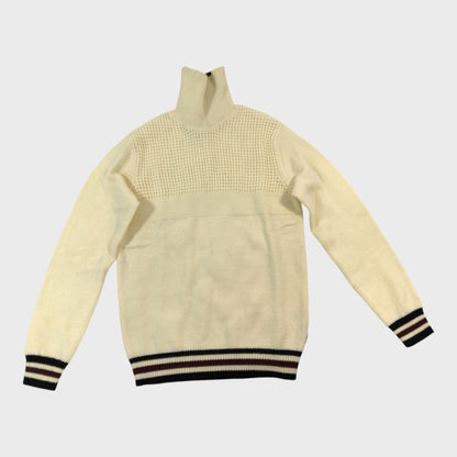 Ben Sherman Ivory Stripe Turtle Neck Jumper