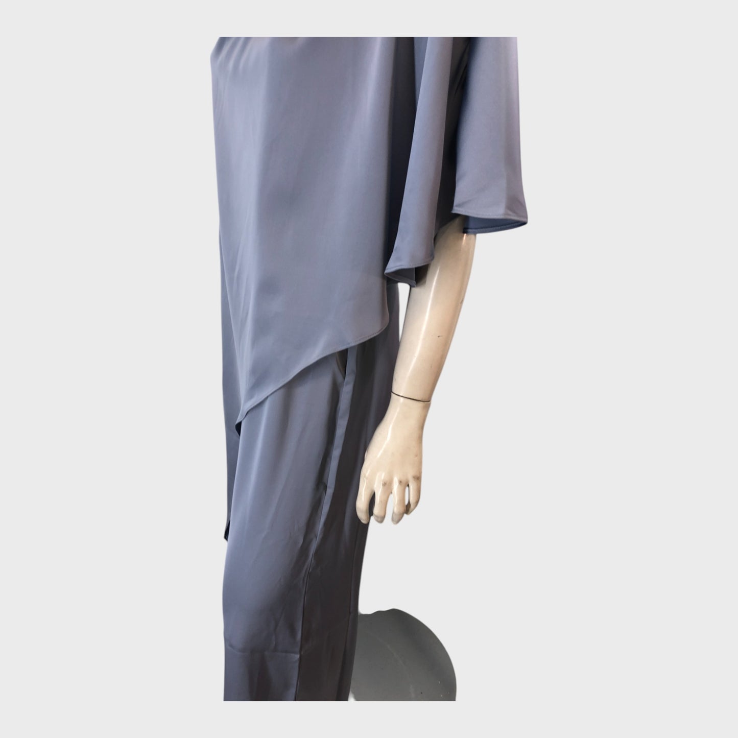 Blue Draped Jumpsuit