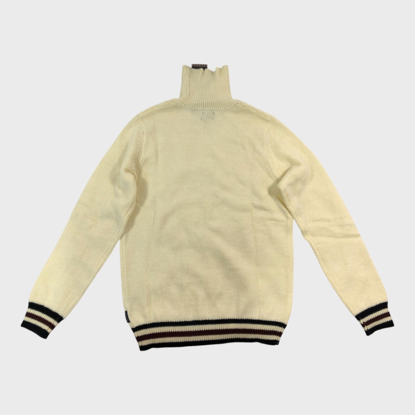 Ben Sherman Ivory Stripe Turtle Neck Jumper