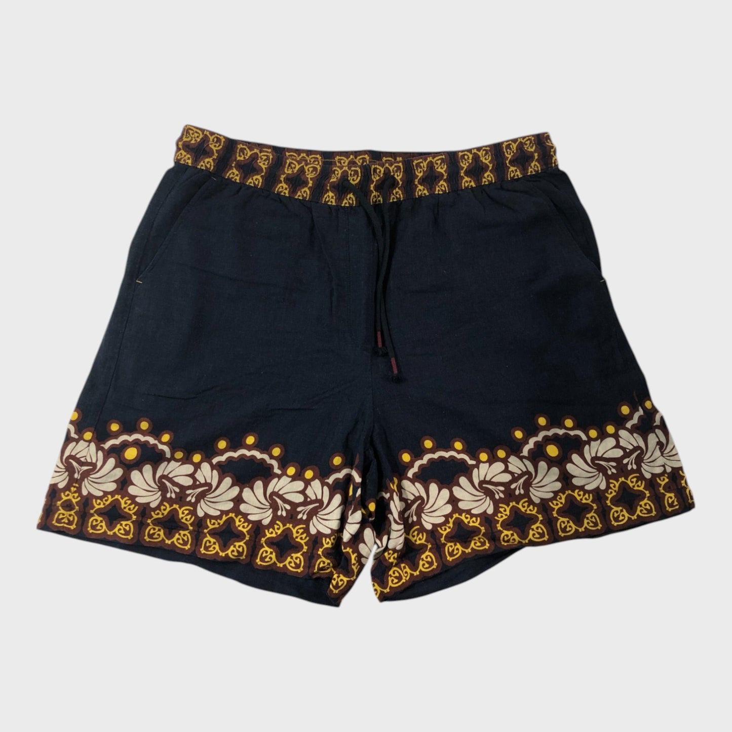Branded Women's Cotton Blend Casual Navy Floral Print Shorts