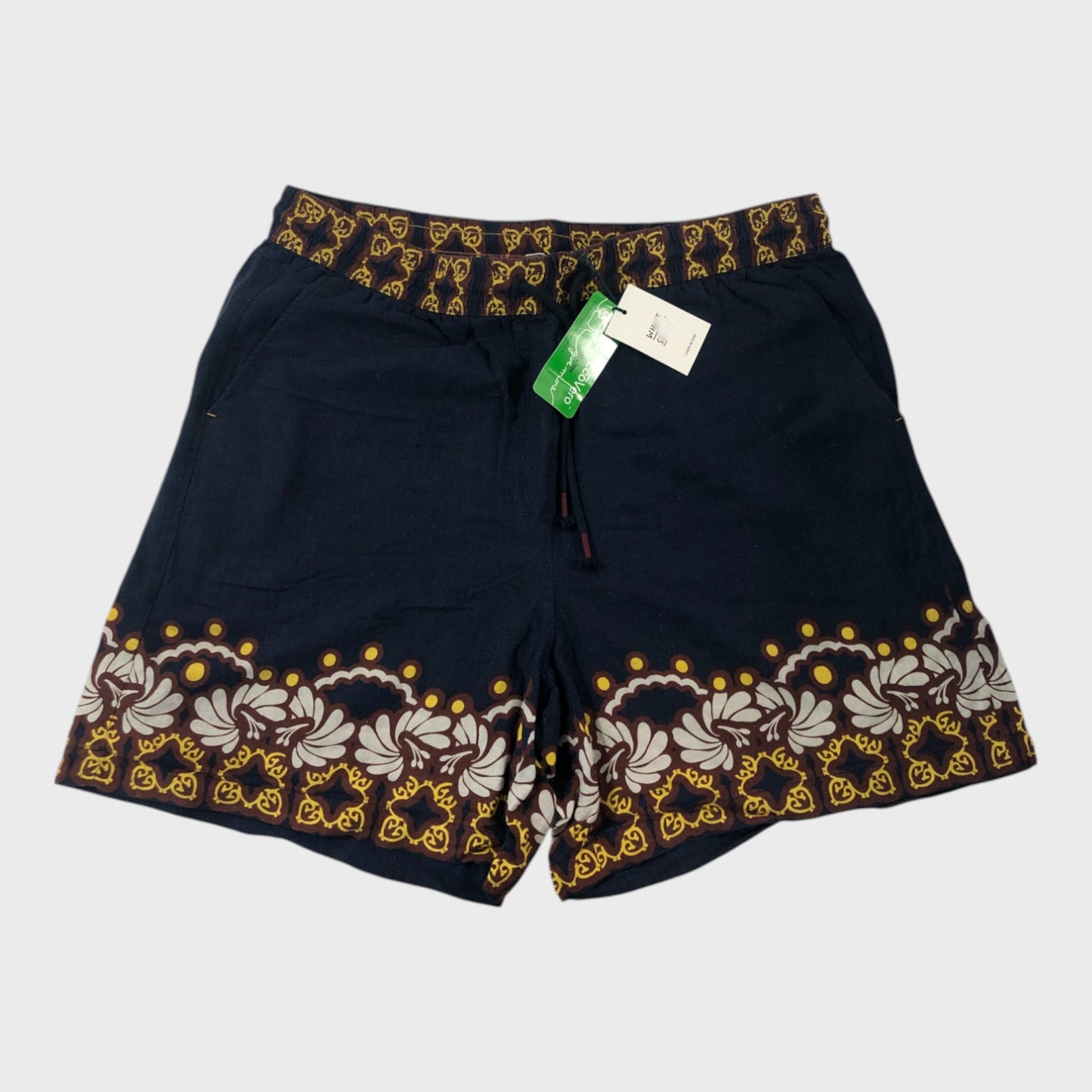 Branded Women's Cotton Blend Casual Navy Floral Print Shorts