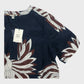 Branded Women's Crane Print Short Sleeve Linen Dress