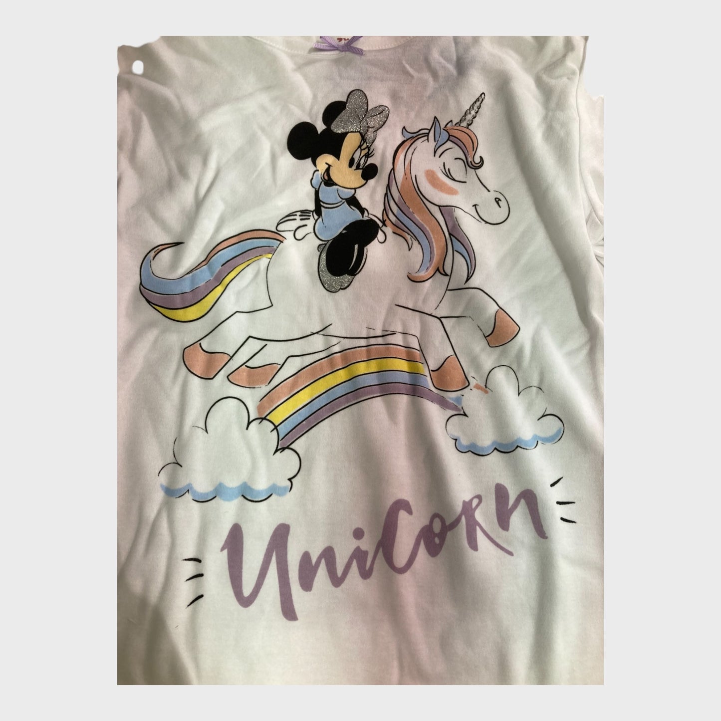 White Purple Minnie Mouse Unicorn Pyjama Set