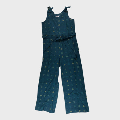 Branded Teal Dot Printed Jumpsuit