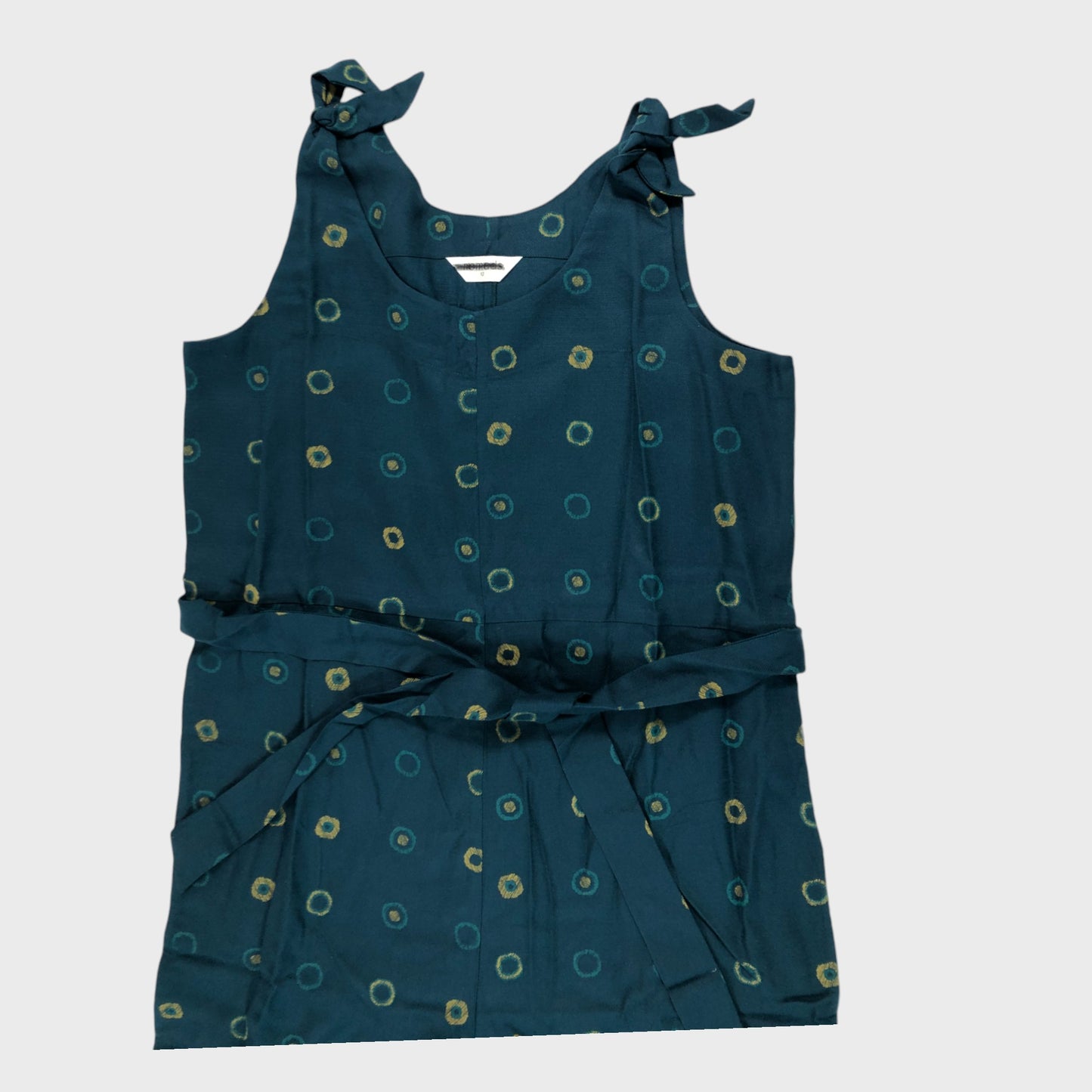 Branded Teal Dot Printed Jumpsuit