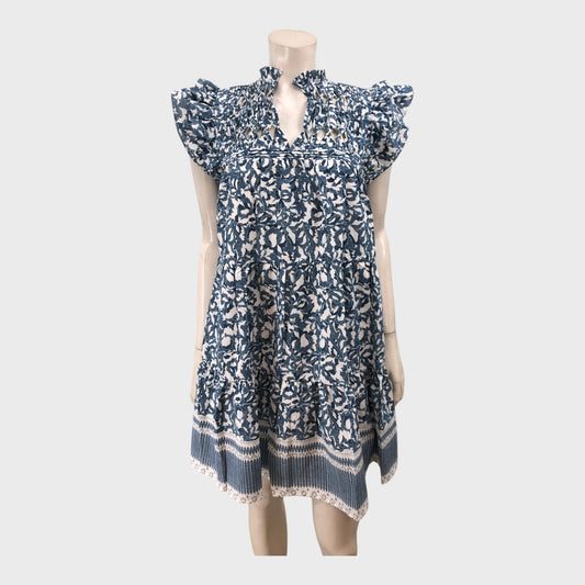 Branded Blue Floral Print Dress