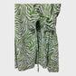 Green Animal Print Long Sleeve Wrap Top