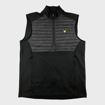 Lyle & Scott Black 1/3 Zip Gilet - Size Medium