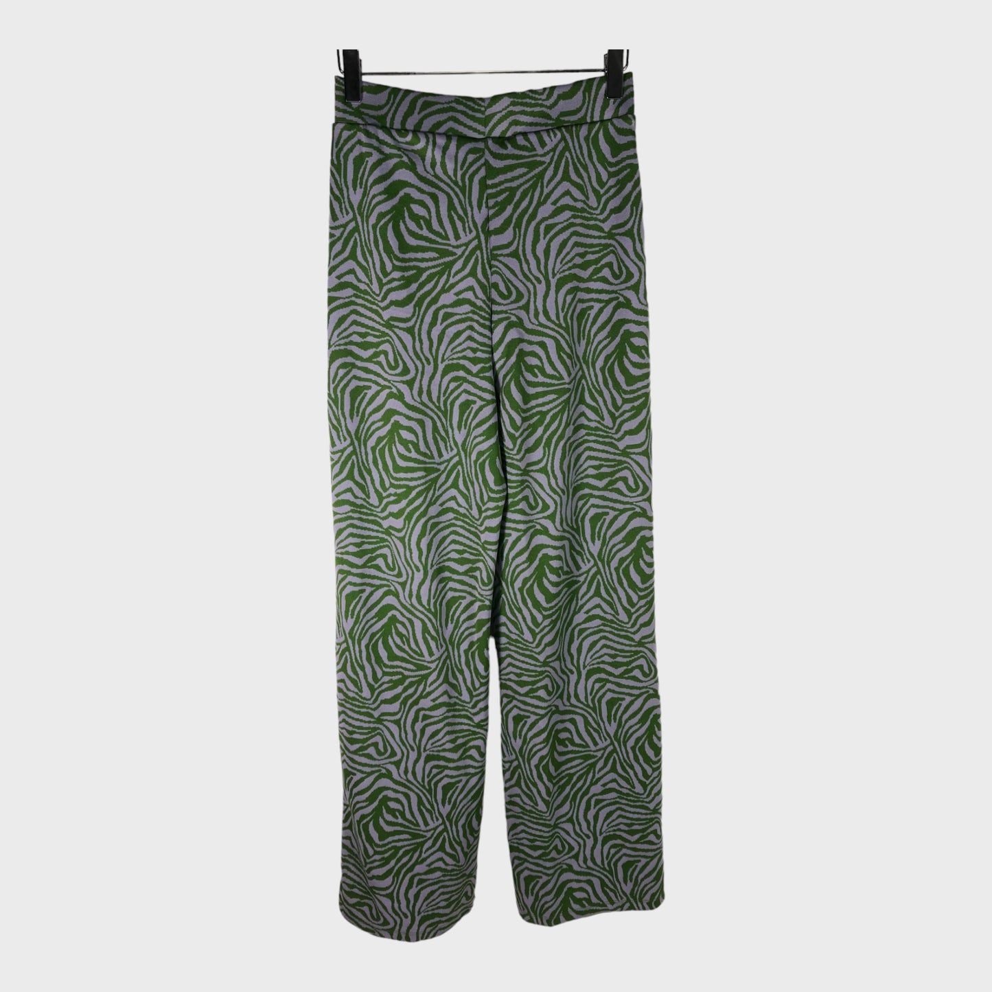 Green Animal Print Wide Leg Trousers