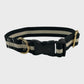 Caroline Gardner Black Mono Striped Dog Collar - Size S/M