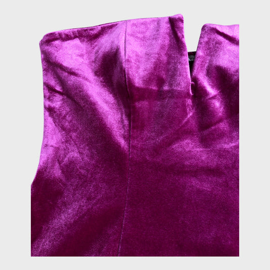 River Island Pink Velvet Bandeau Top