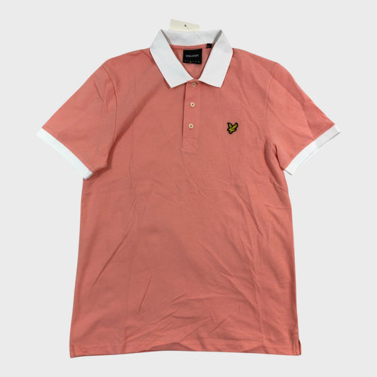 Lyle & Scott Peach Polo Shirt - Size Medium