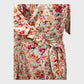 Petite Orange Floral Wrap Mini Dress
