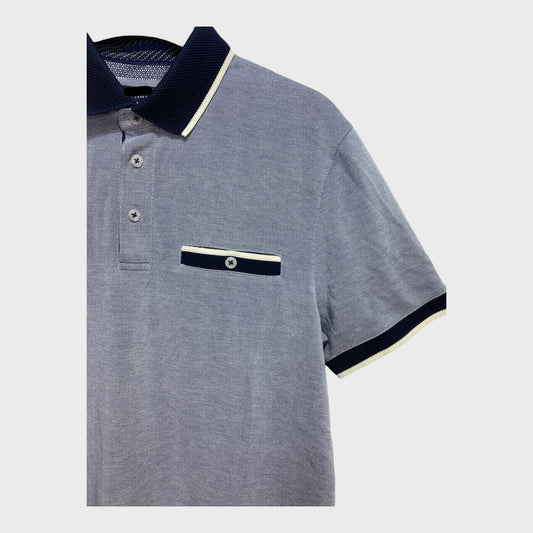 Designer Navy Geometric Polo Shirt