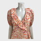 Petite Orange Floral Wrap Mini Dress