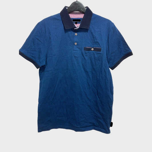 Designer Navy Geometric Polo Shirt