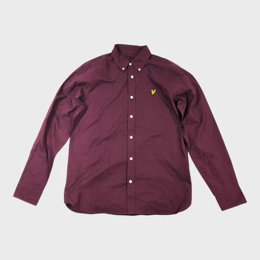 Lyle & Scott Burgundy Oxford Shirt  - Size Medium