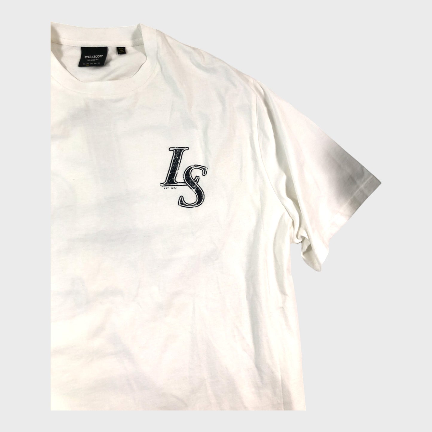 Lyle & Scott White Emblem T-Shirt - Size 2XL