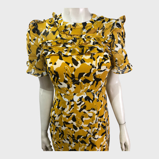 Yellow Abstract Design Dress
