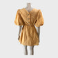 Yellow Puff Sleeve Mini Dress