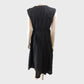 Branded Black Tie Front Midi Dress