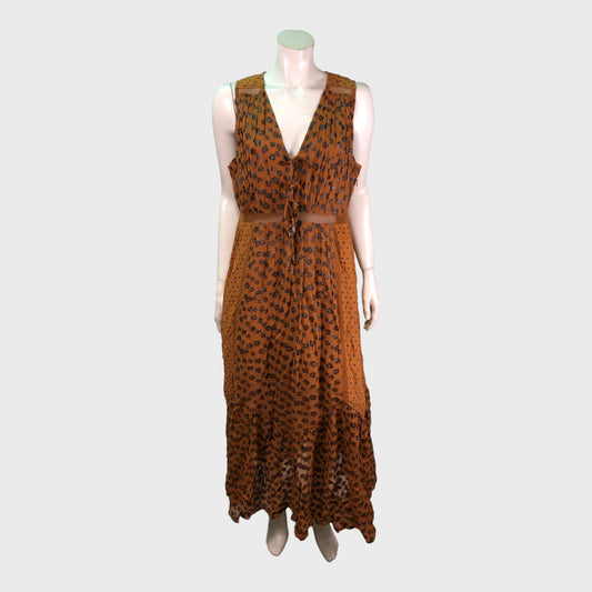 Jacquard Leopard Print Maxi Dress